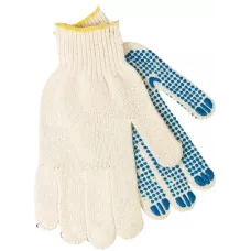 Перчатки х/б, ПВХ покрытие, "Точка", 5 пар в упаковке, 7 класс Россия