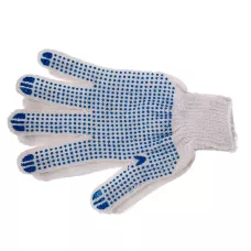 Перчатки х/б, ПВХ покрытие, "Точка", 5 пар в упаковке, 7 класс Россия