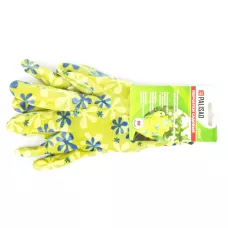 Перчатки садовые из полиэстера с нитрильным обливом, зеленые, M Palisad