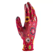 Перчатки садовые с нитрильным обливом, красные, S PALISAD 67744