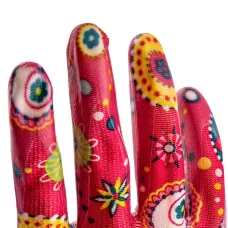 Перчатки садовые с нитрильным обливом, красные, S PALISAD 67744