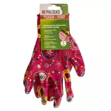 Перчатки садовые с нитрильным обливом, красные, S PALISAD 67744
