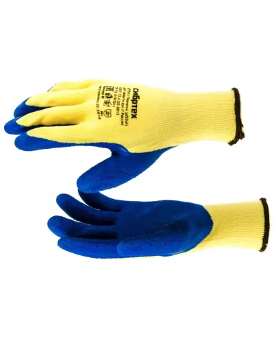 Перчатки трикотажные, полиэфирные, латексное рельефное покрытие, M Сибртех