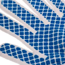 Перчатки х/б, ПВХ покрытие, "Шахматный облив", 5 пар в упаковке, 10 класс Россия