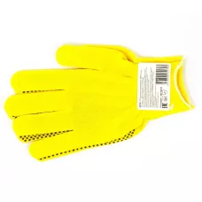 Перчатки Нейлон, ПВХ точка, 13 класс, цвет лимон, L Россия