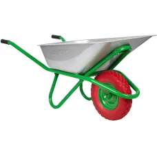 Тачка садово-строительная с PU колесом, грузоподъемность 180 кг, объем 90 л Сибртех