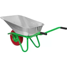 Тачка садово-строительная с PU колесом, грузоподъемность 180 кг, объем 90 л Сибртех