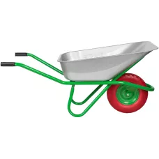 Тачка садово-строительная с PU колесом, грузоподъемность 180 кг, объем 90 л Сибртех