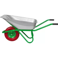 Тачка садово-строительная с PU колесом, грузоподъемность 180 кг, объем 90 л Сибртех