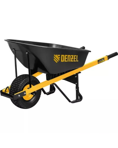 Тачка строительная, усиленная, объем 140 л, 230 кг, колесо 15х6.00-6 Denzel