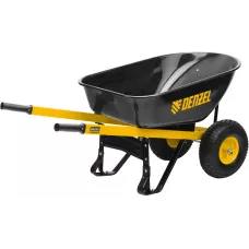 Тачка строительная DENZEL усиленная, объем 140 л, 250 кг, двухколесная, колесо 15х6.00-6