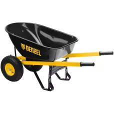 Тачка строительная DENZEL усиленная, объем 140 л, 250 кг, двухколесная, колесо 15х6.00-6