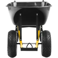 Тачка строительная DENZEL усиленная, объем 140 л, 250 кг, двухколесная, колесо 15х6.00-6