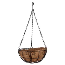 Подвесное кашпо с декором, 25 см, с кокосовой корзиной PALISAD 69005