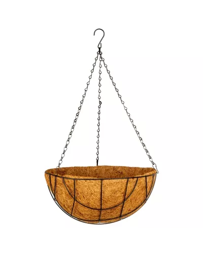 Кашпо подвесное с вкладышем из коковиты, полукруглое D 35 Palisad