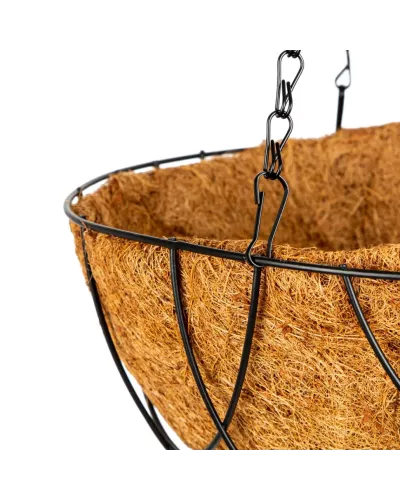 Кашпо подвесное с вкладышем из коковиты, полукруглое D 35 Palisad