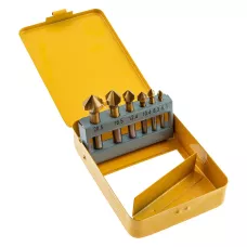 Набор зенковок DENZEL HSS, M3-M10, 6 шт, металл. кейс