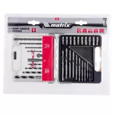 Сверла (металл 1-6мм, бетон 4-8мм, дерево 4-8 мм), биты MATRIX 725631