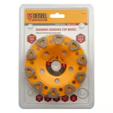 Чашка алмазная зачистная DENZEL 72973, бриллиант, 125 мм