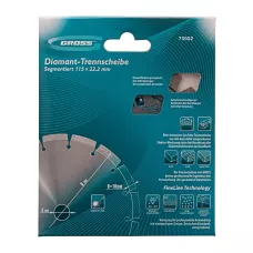 Диск алмазный GROSS 115х22,2 мм., лазерная приварка сегментов, сухое резание 73002