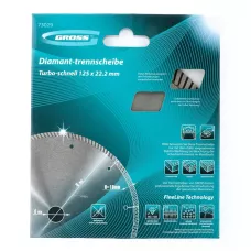 Диск алмазный GROSS 125х22,2 мм., турбо с лазерной перфорацией, сухое резание 73029