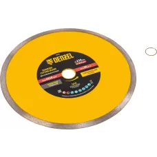 Диск алмазный отрезной DENZEL 230 х 22,2 мм, сплошной, супертонкий, горячий пресс, мокрое резание