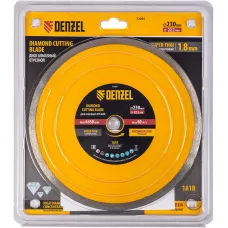 Диск алмазный отрезной DENZEL 230 х 22,2 мм, сплошной, супертонкий, горячий пресс, мокрое резание