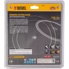 Диск алмазный отрезной DENZEL 230 х 22,2 мм, сплошной, супертонкий, горячий пресс, мокрое резание