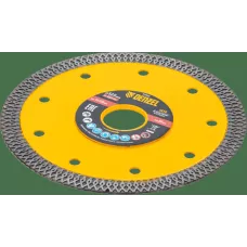 Диск алмазный отрезной DENZEL 125 х 22,2мм, сплошной, супертонкий, горячий пресс, сухой/мокрый рез