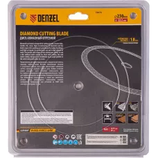 Диск алмазный отрезной DENZEL 230 х 22,2мм, сплошной, супертонкий, горячий пресс, сухой/мокрый рез
