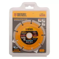 Диск алмазный отрезной DENZEL73101, сегментный, 125 x 22.2 мм, сухая резка