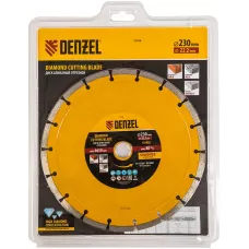 Диск алмазный отрезной DENZEL73104, сегментный, 230 x 22.2 мм, сухая резка