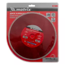 Диск алмазный, отрезной сплошной, 230 мм, мокрая резка MATRIX  73191