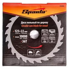 Пильный диск по дереву, 125 х 22мм, 36 зубьев SPARTA 732395