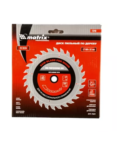 Пильный диск по дереву, 160 х 32 мм, 24 зуба Matrix Professional
