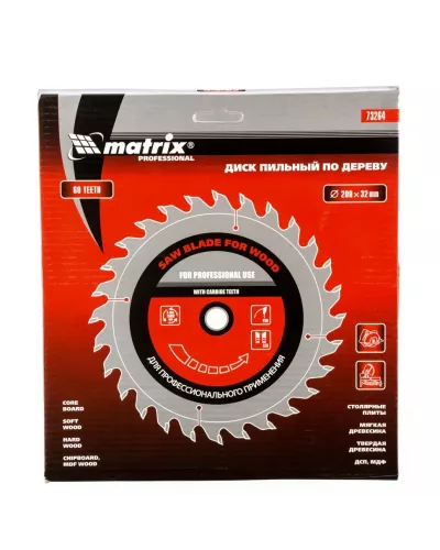 Пильный диск по дереву, 200 х 32 мм, 60 зубьев, кольцо 30/32 Matrix Professional