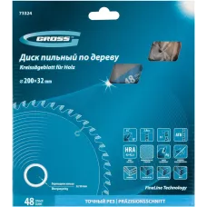 Пильный диск по дереву GROSS 200 x 32/30 x 48Т 73324