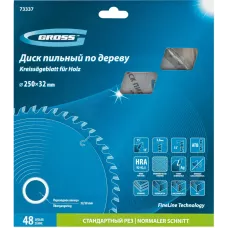 Пильный диск по дереву GROSS 250 x 32/30 x 48Т 73337