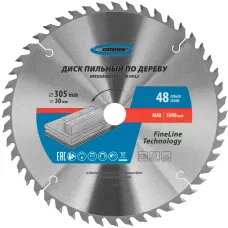 Пильный диск по дереву GROSS 305 x 30 x 48Т 73344