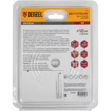 Диск пильный для УШМ DENZEL 73398, «мультирез» 125 мм, посадка 22.2 мм