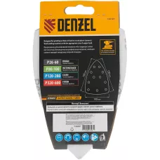 Треугольник абразивный на ворc. подложке под "липучку", перф., P 60, 150х150х100 мм, 5 шт. Denzel