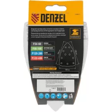 Треугольник абразивный на ворc. подложке под "липучку", перф., P 100, 150х150х100 мм, 5 шт. Denzel