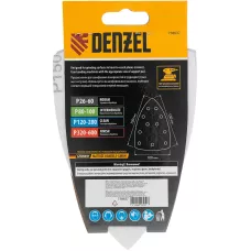 Треугольник абразивный на ворc. подложке под "липучку", перф., P 150, 150х150х100 мм, 5 шт. Denzel