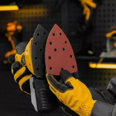 Треугольник абразивный на ворc. подложке под "липучку", перф., P 150, 150х150х100 мм, 5 шт. Denzel