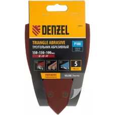 Треугольник абразивный на ворc. подложке под "липучку", перф., P 180, 150х150х100 мм, 5 шт. Denzel