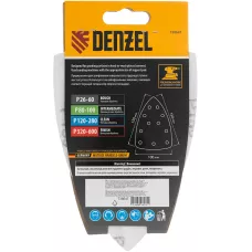 Треугольник абразивный на ворc. подложке под "липучку", перф., P 180, 150х150х100 мм, 5 шт. Denzel