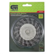 Щетка для дрели, 100 мм, плоская со шпилькой MATRIX 74432