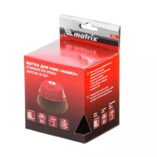 Щетка для УШМ, 65 мм, М14, "чашка",витая проволока MATRIX 74603