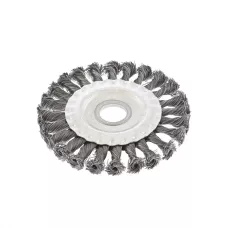 Щетка для УШМ 125 мм, посадка 22.2 мм, плоская, крученая металлическая проволока Сибртех
