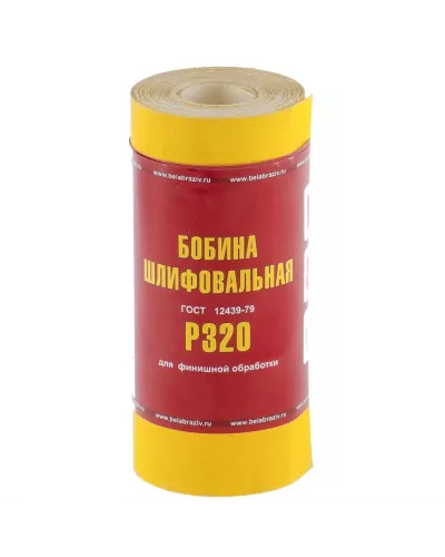 Шкурка на бумажной основе, LP41C, зернистость Р 320, мини-рулон 115 мм х 5 м, 